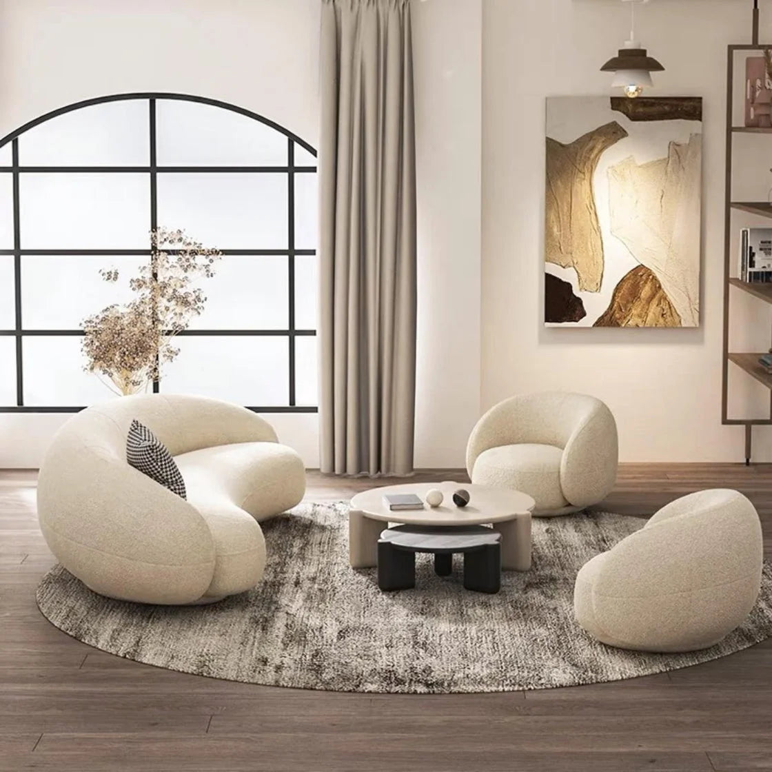 Noble Luxury Fabric Cloud Shaped Sofa