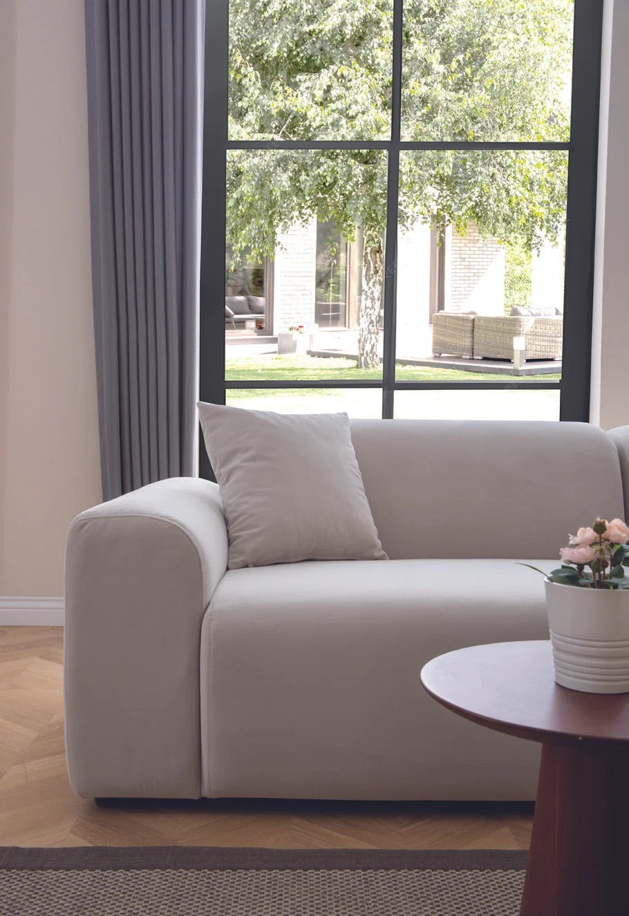 Luxe L shape velvet sofa