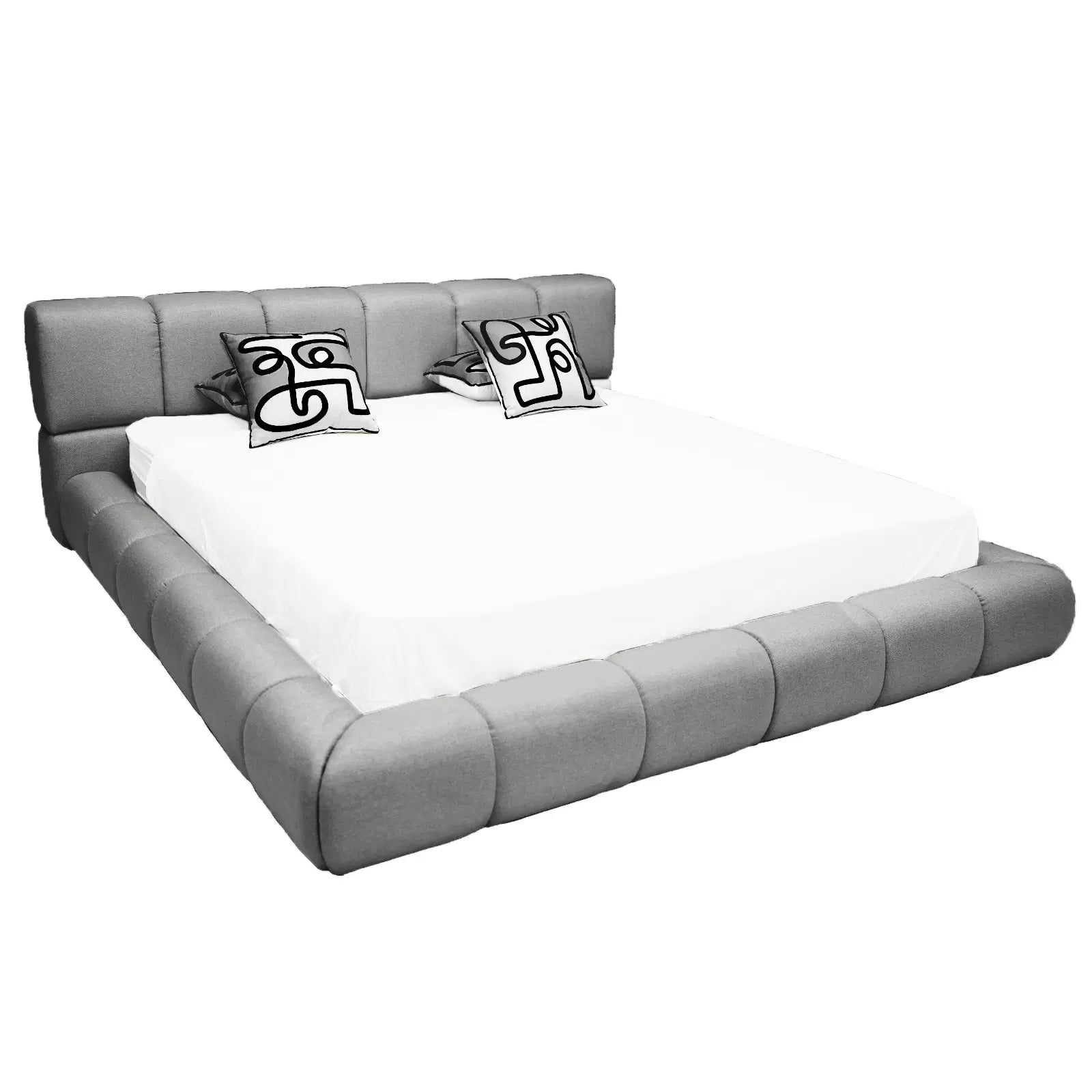 Bed Cloudy (queen size) in Velvet grey