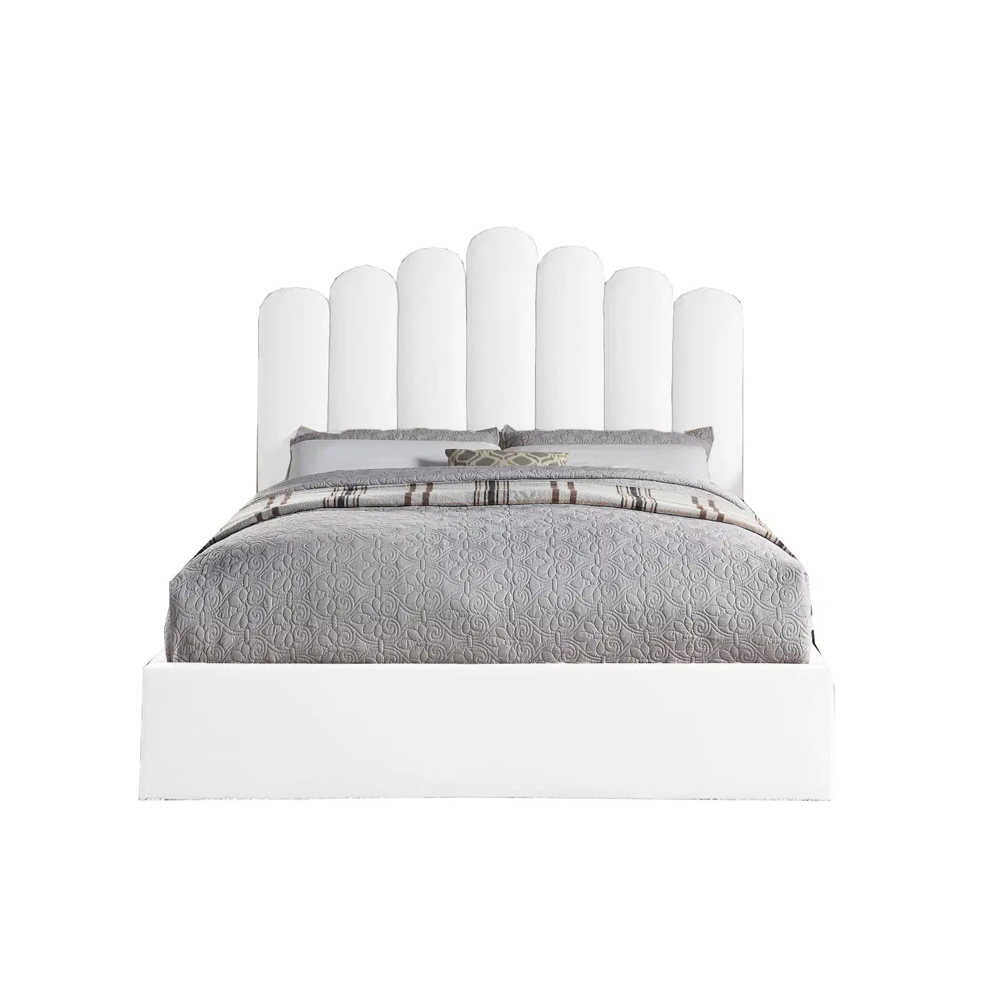 Bed Nilo Hydraulic (Queen Size) in Velvet Off-White