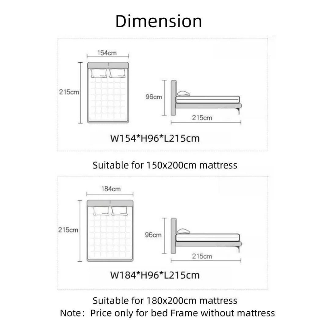 Home Light Luxury Modern velvet Wrap Bed Frame for Bedroom Without Mattress