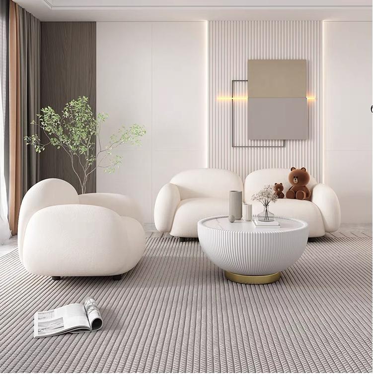 Luxe Fleece Fabric Overstuffed Multifunction Sofa Chair set for Living room.