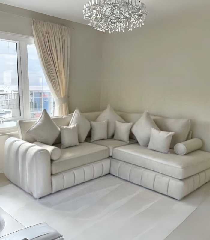 L Shaped Oyster Oxford Corner Sofa