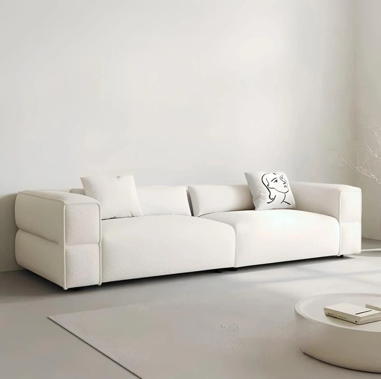 Modern White Minimalist Sofa – Kustom Deco Furniture