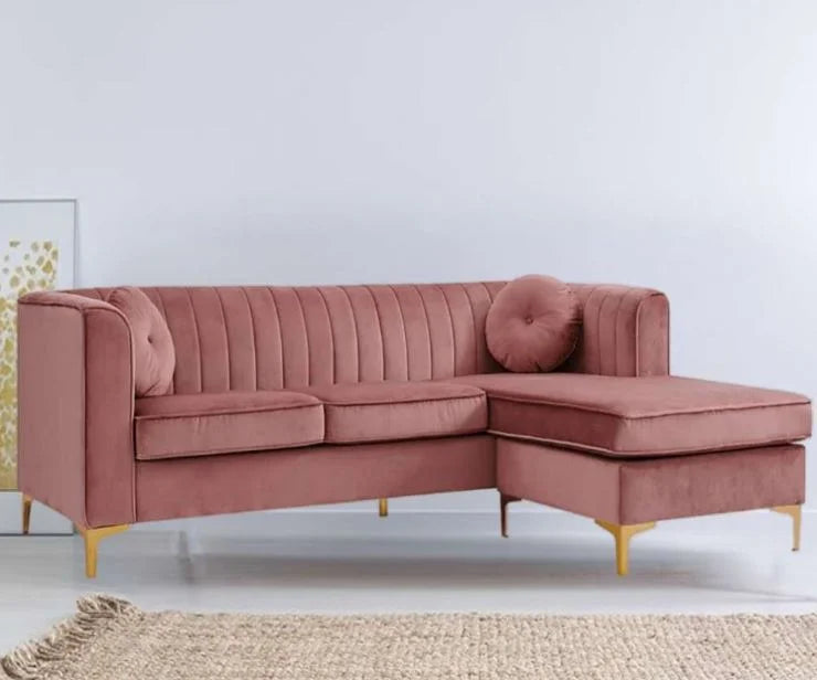 Versailles 3-Seater Velvet L-Shape Corner Sofa