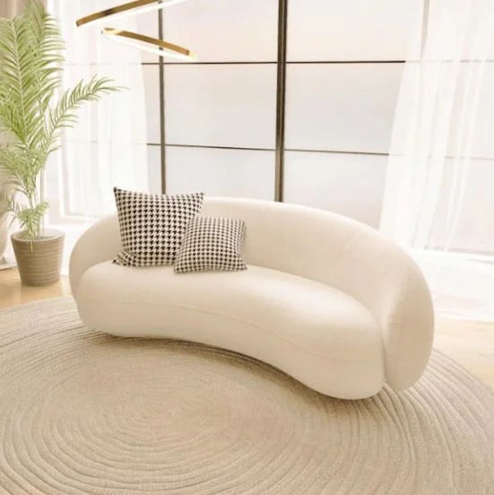 Noble Luxury Fabric Cloud Shaped Sofa
